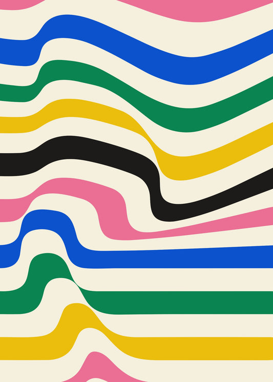 Bauhaus plakat med geometriske former og asymmetrisk harmoni i modernistisk Bauhaus-stil