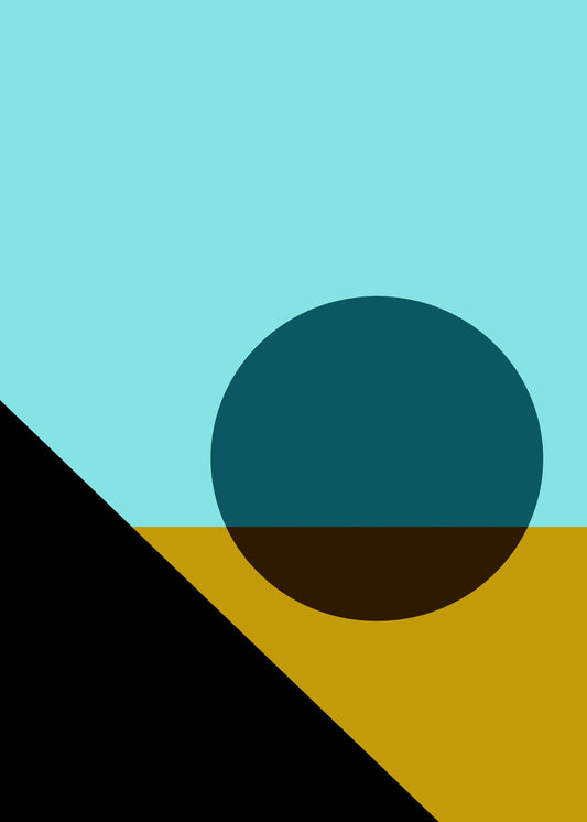 Bauhaus plakat med geometriske former og diagonal dynamik i modernistisk Bauhaus-stil