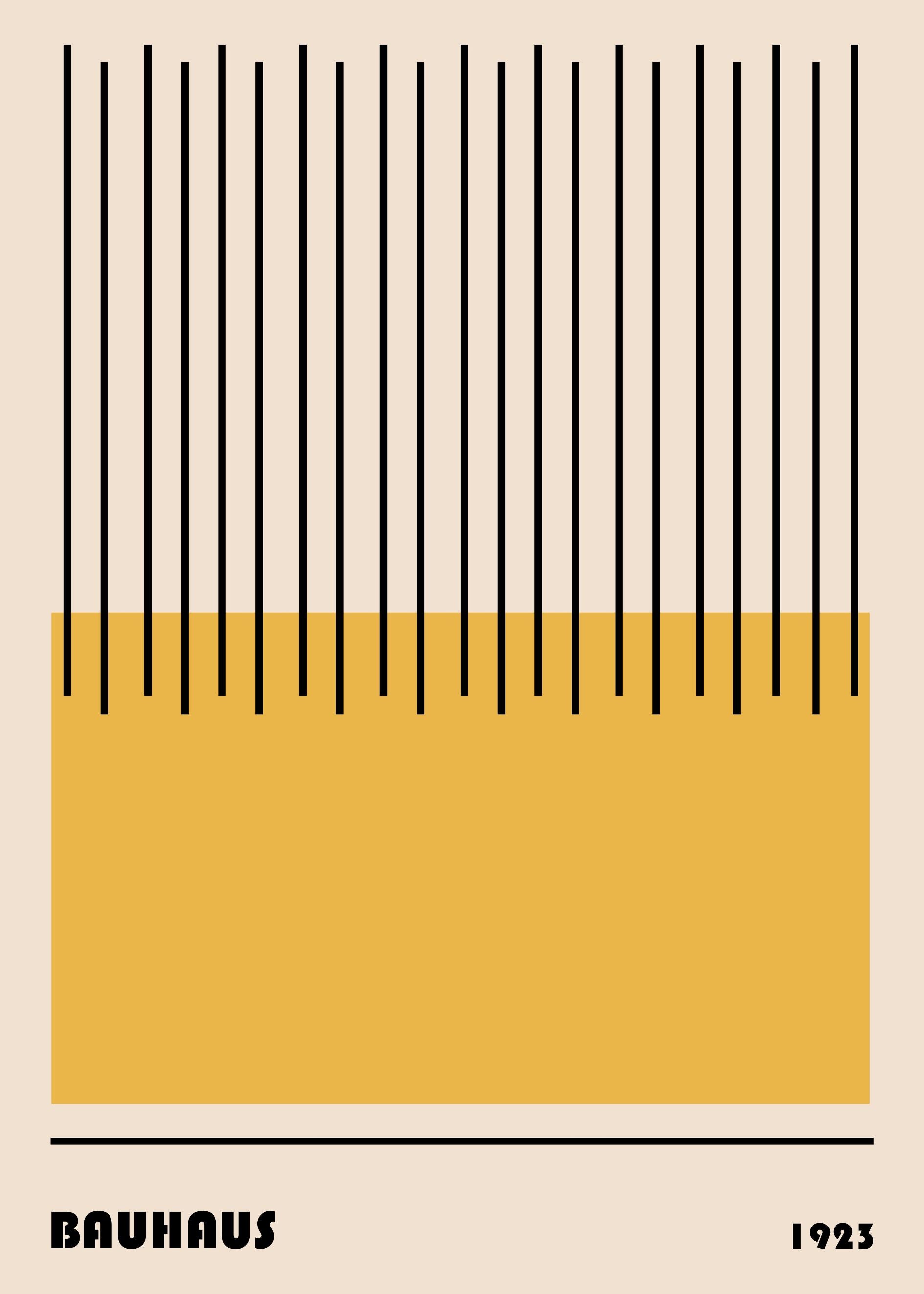 Bauhaus plakat med geometriske former og lineær komposition i modernistisk Bauhaus-stil