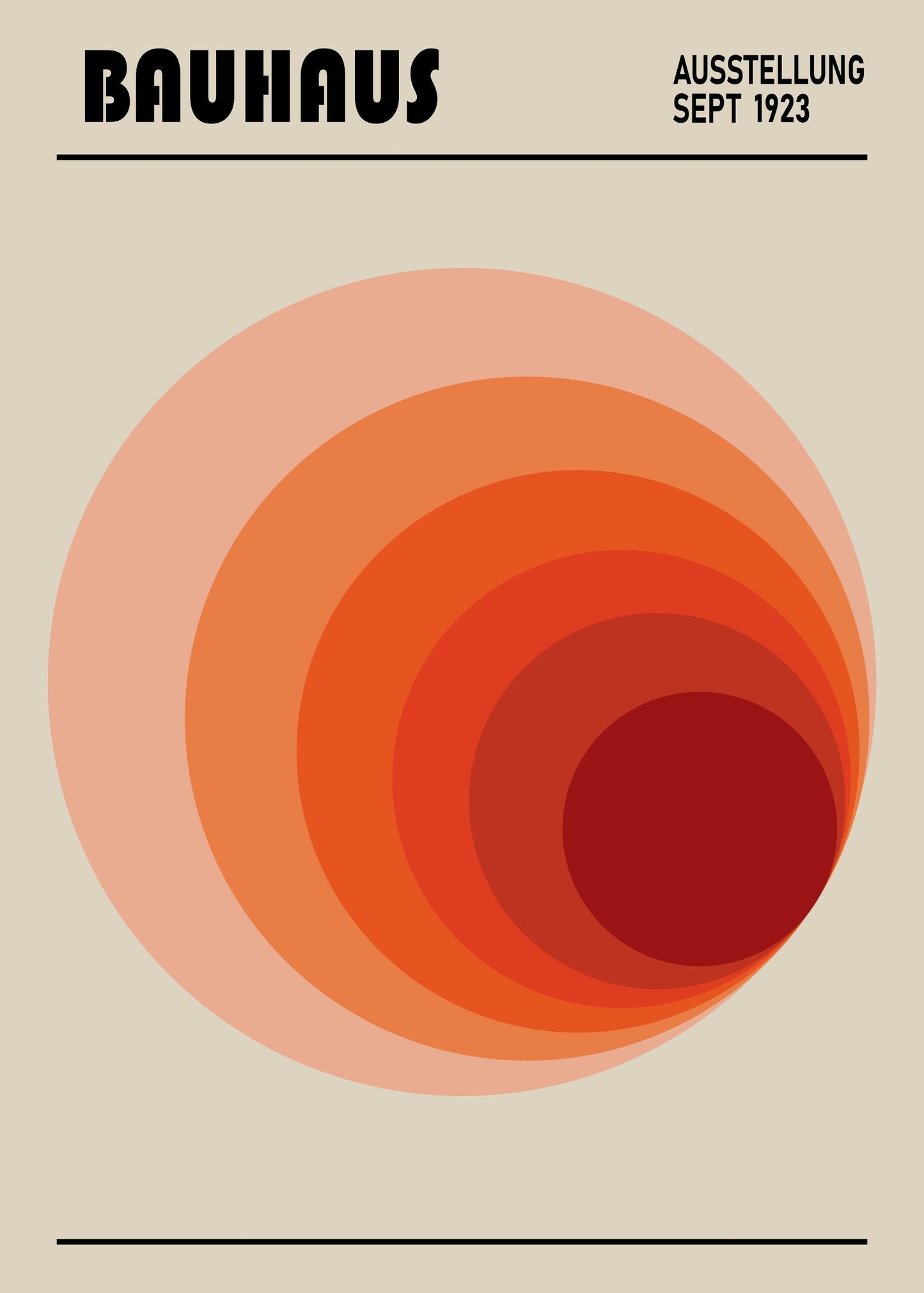 Bauhaus plakat med geometriske former og asymmetrisk harmoni i modernistisk Bauhaus-stil