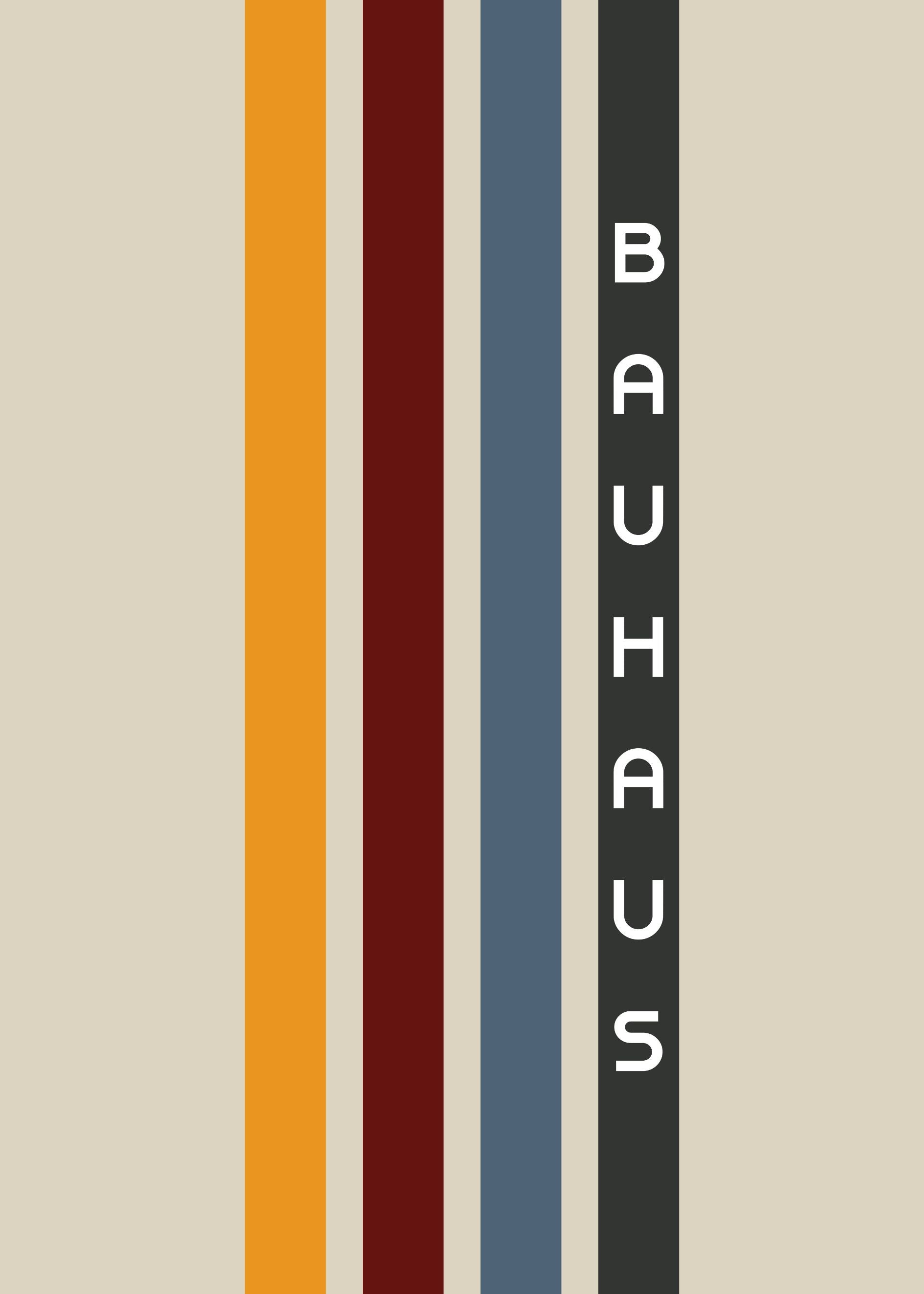 Bauhaus plakat med geometriske former og abstrakt balance i modernistisk Bauhaus-stil
