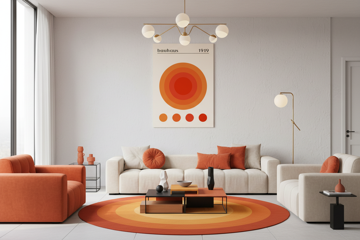 Bauhaus plakat koncentriske cirkler i designstue
