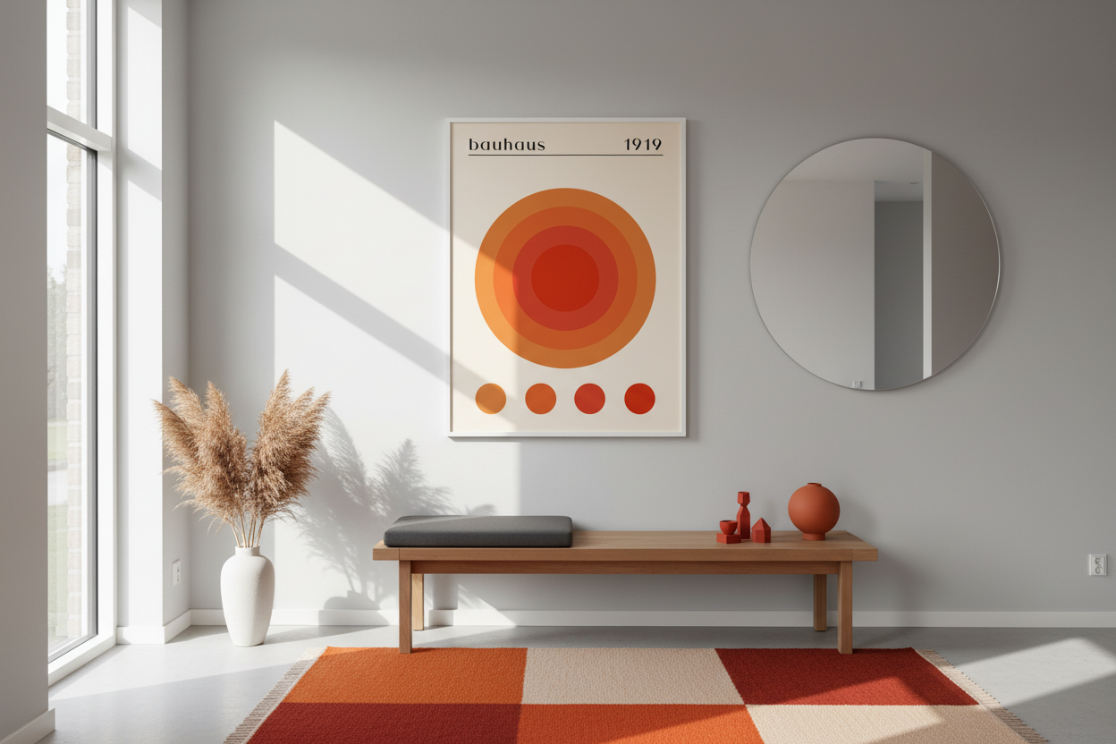 Bauhaus plakat koncentriske cirkler i moderne entré