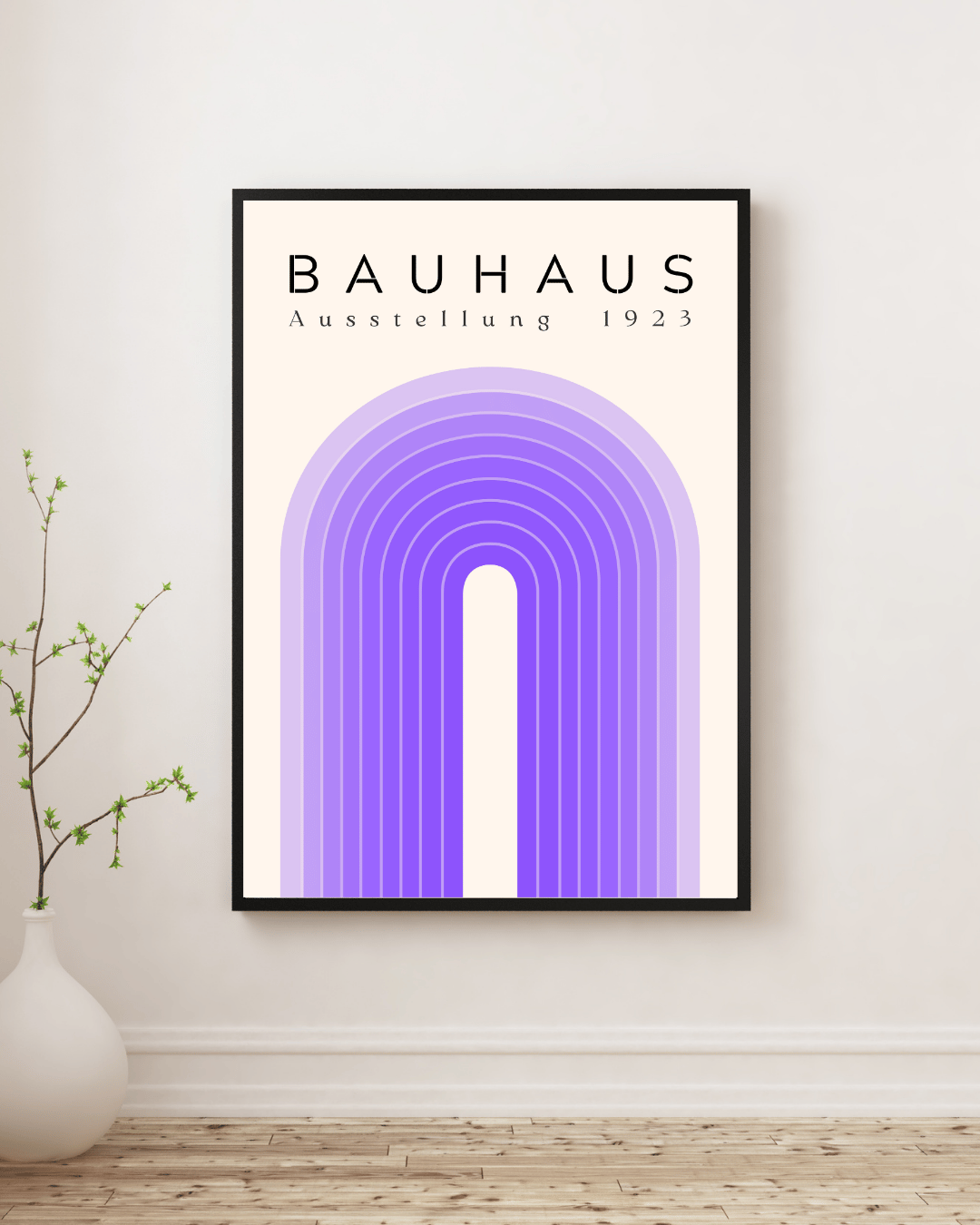Bauhaus Plakat 23 – Blød Geometri i Lilla Nuancer