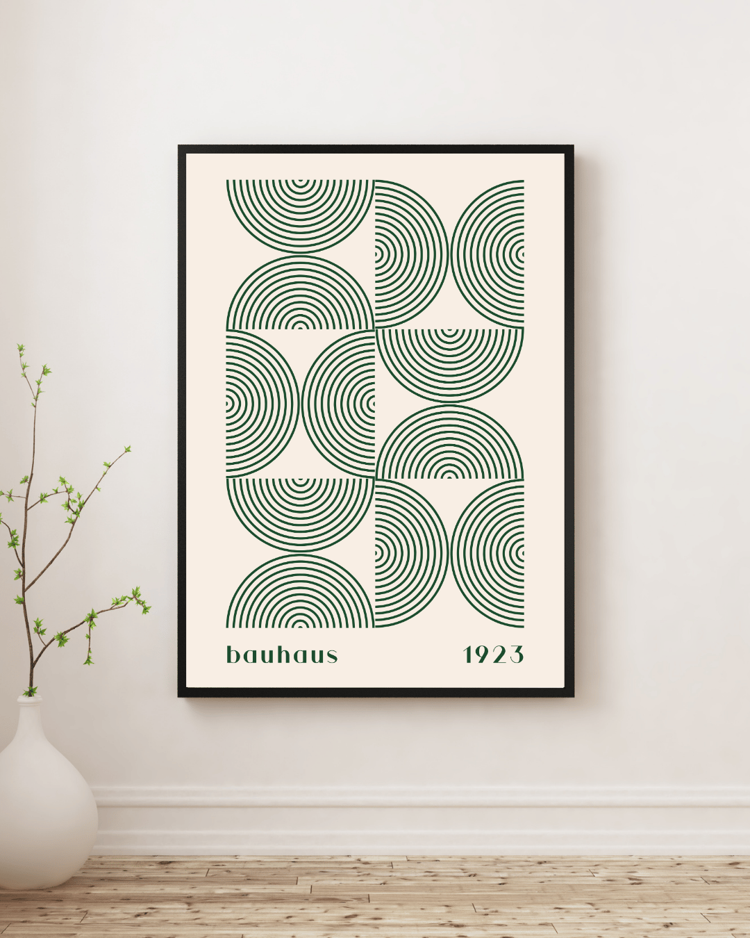 Bauhaus Plakat 27 – Grønne Cirkler i Rytmisk Mønster
