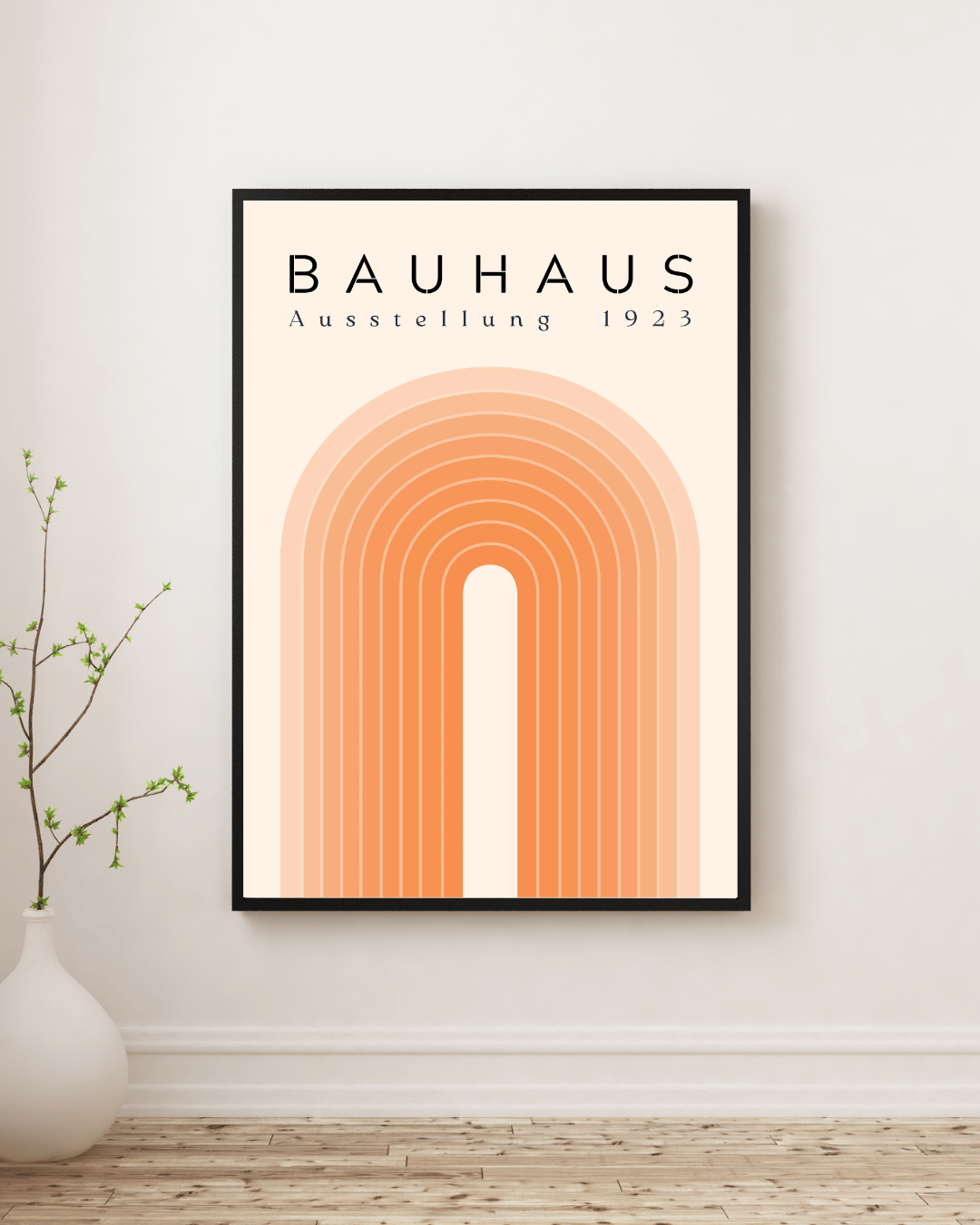 Bauhaus Plakat 9 - Bløde Buer i Orange Nuancer