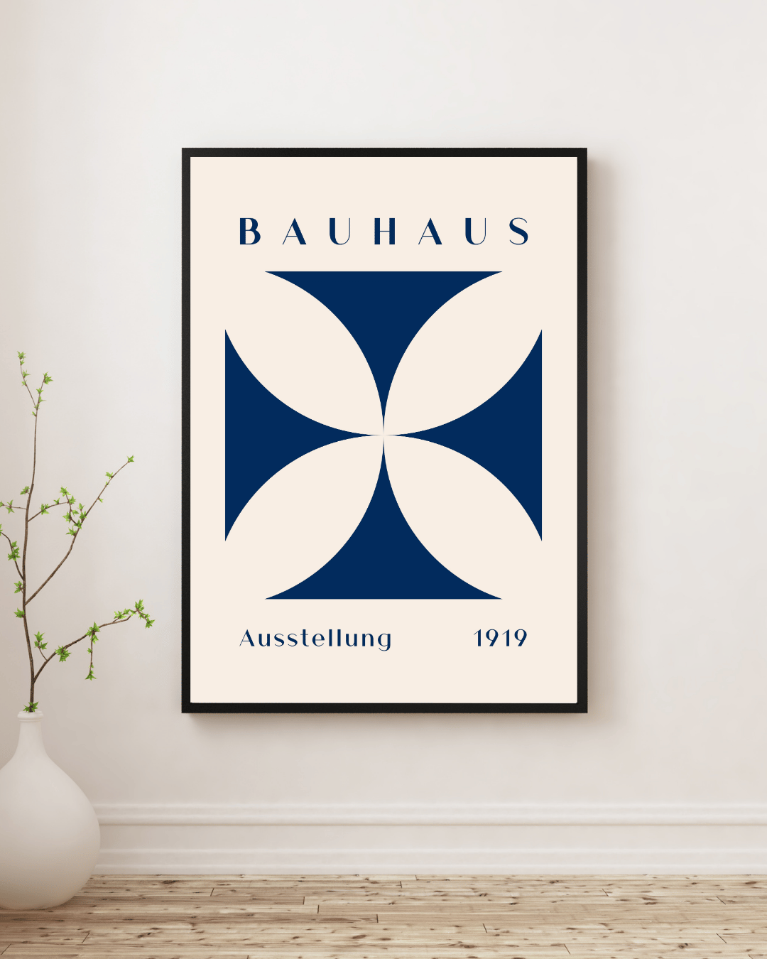 Bauhaus Plakat 30 – Blå Symmetrisk Geometri