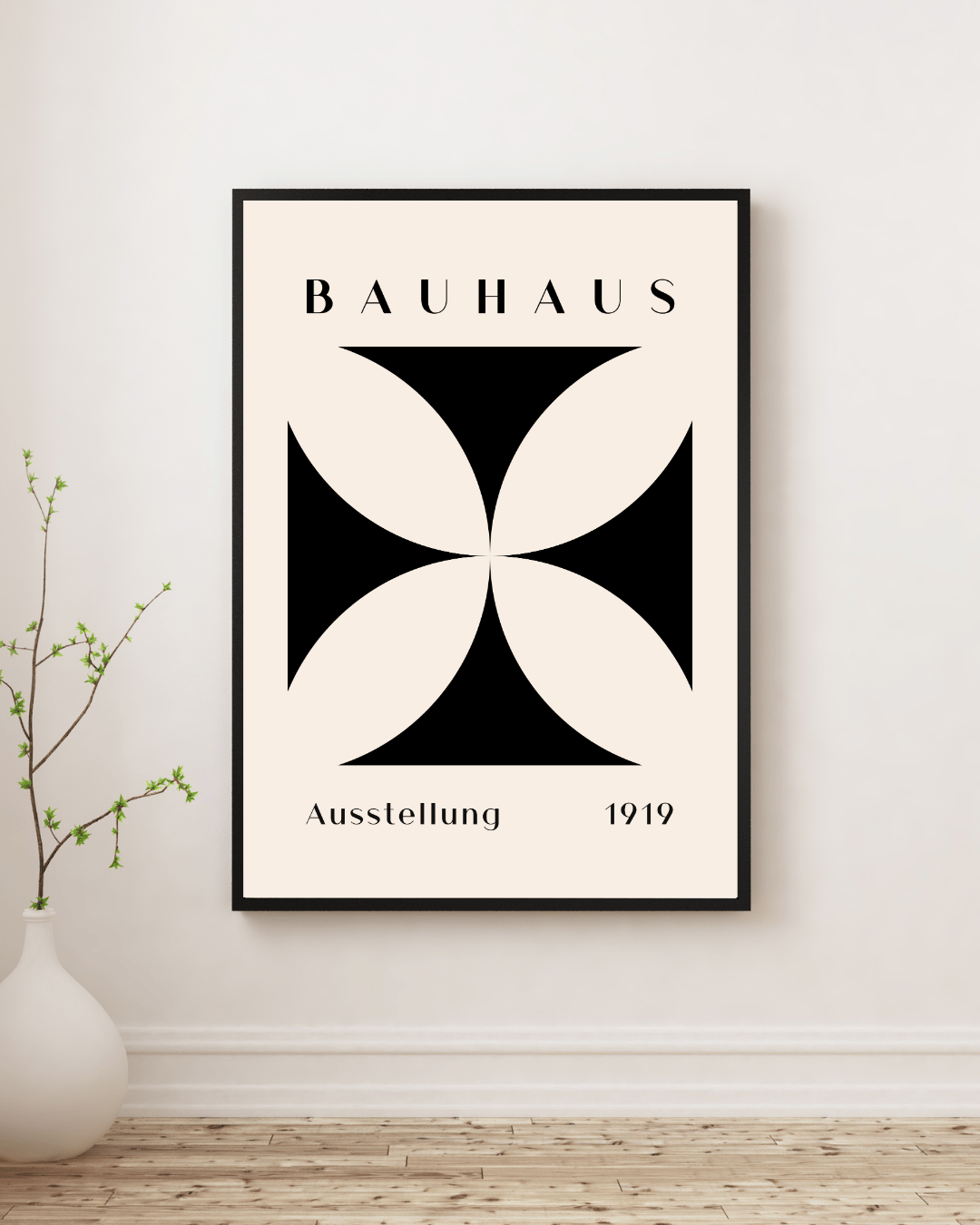 Bauhaus Plakat 28 – Symmetrisk Sort Hvid Balance