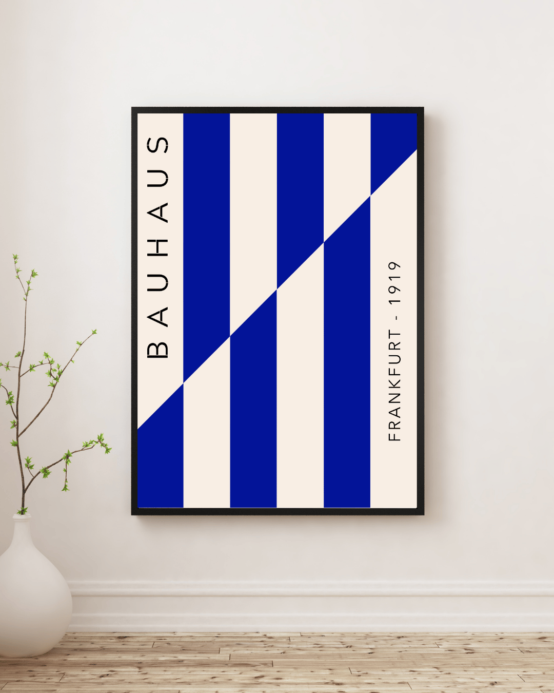 Bauhaus Plakat 10 - Grafiske Striber i Blå