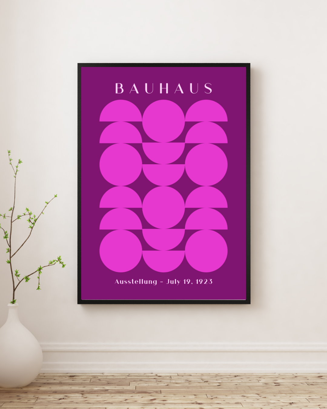 Bauhaus Plakat 4 - Grafiske Cirkler i Pink
