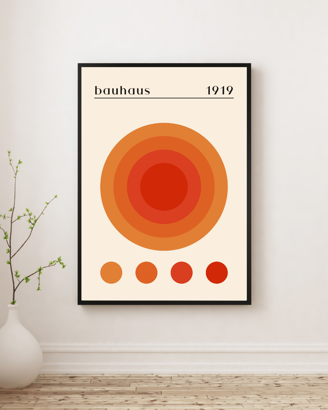 Bauhaus Plakat 16 - Koncentriske Cirkler i Varme Nuancer