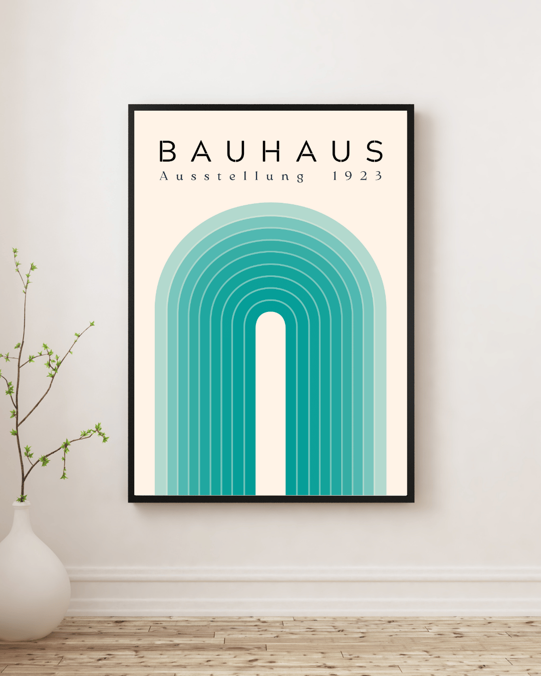 Bauhaus Plakat 15 - Bløde Buer i Grønne Nuancer