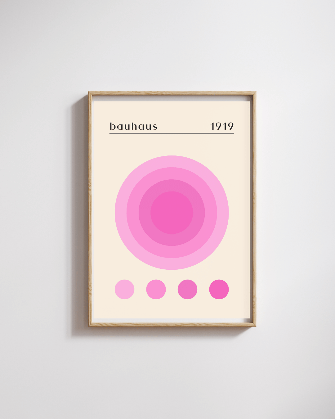Bauhaus Plakat 38 – Rosa Cirkler i Harmonisk Balance