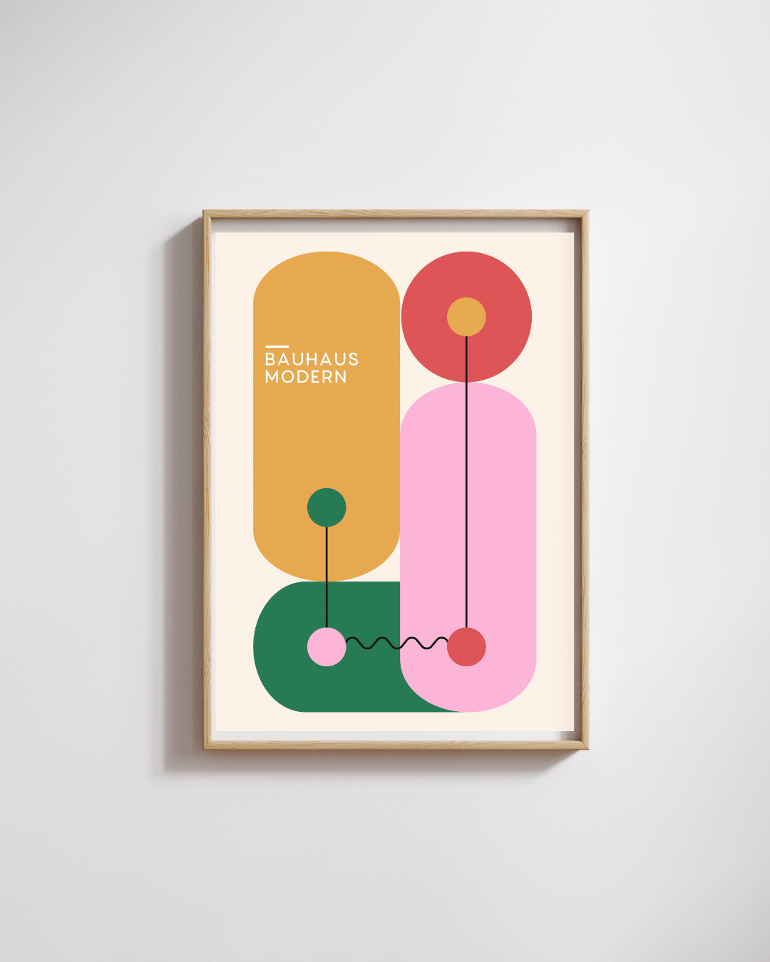 Bauhaus Plakat 5 - Moderne Former i Varme Farver