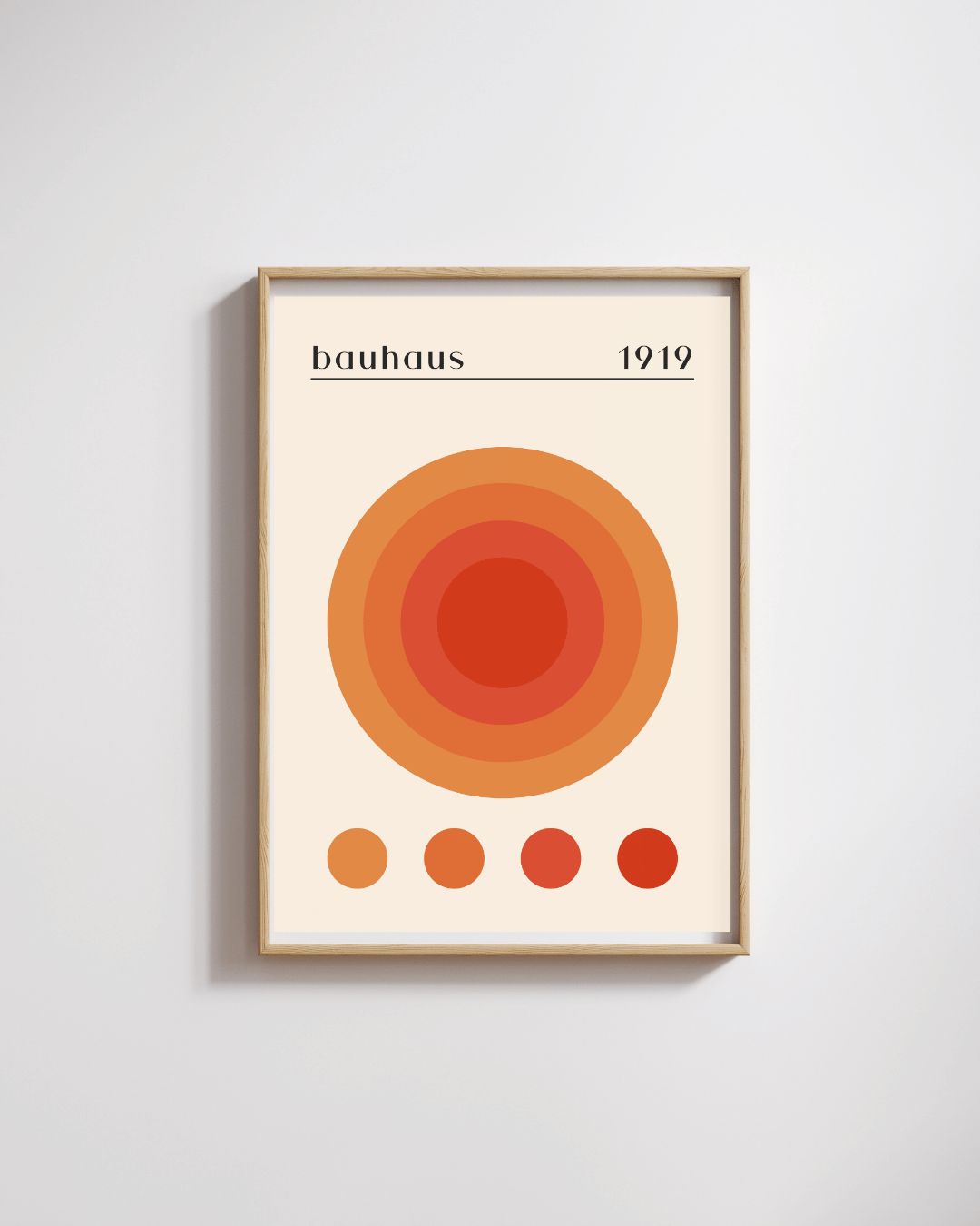 Bauhaus Plakat 16 - Koncentriske Cirkler i Varme Nuancer