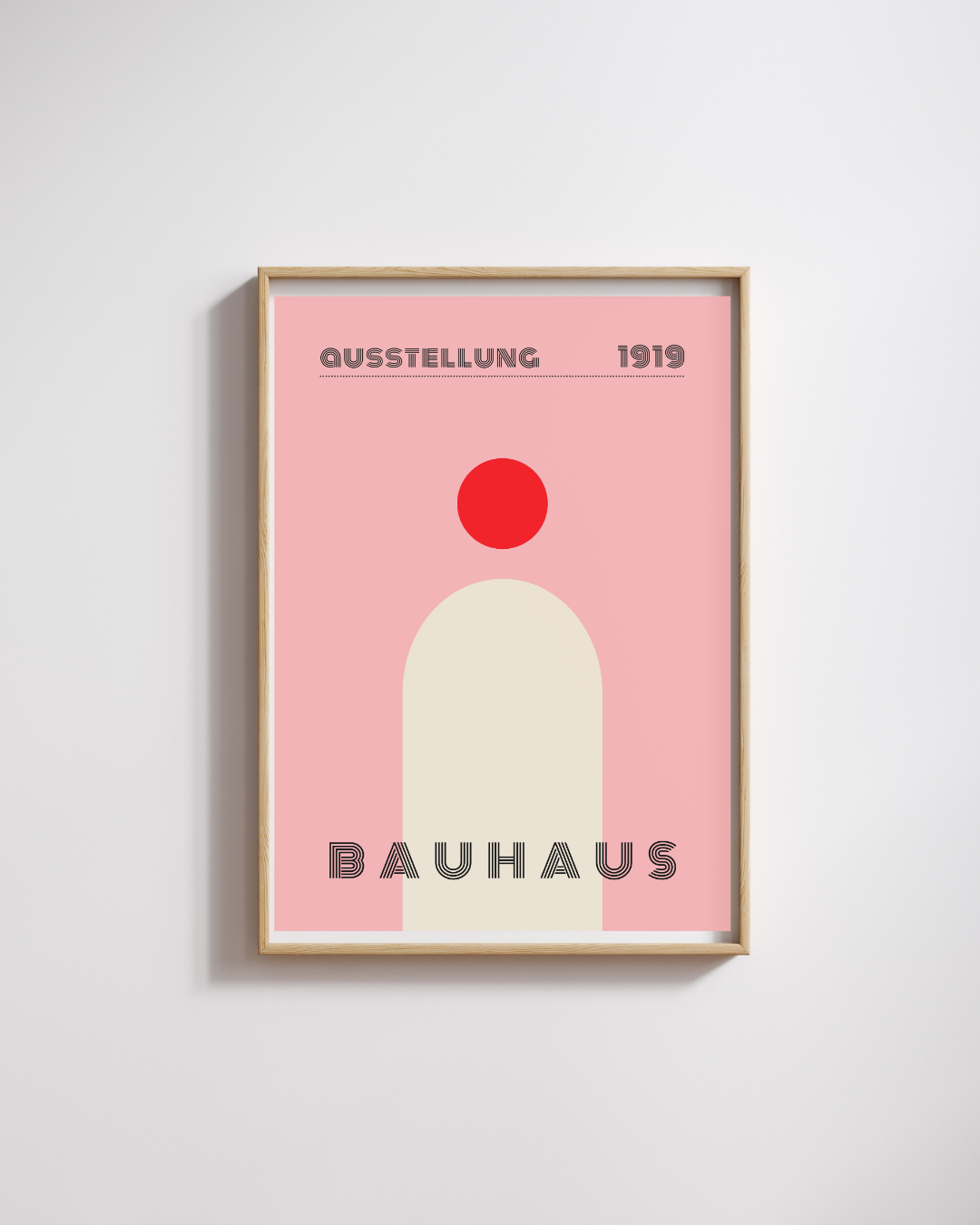 Bauhaus Plakat 8 - Minimalistisk Balance i Rosa