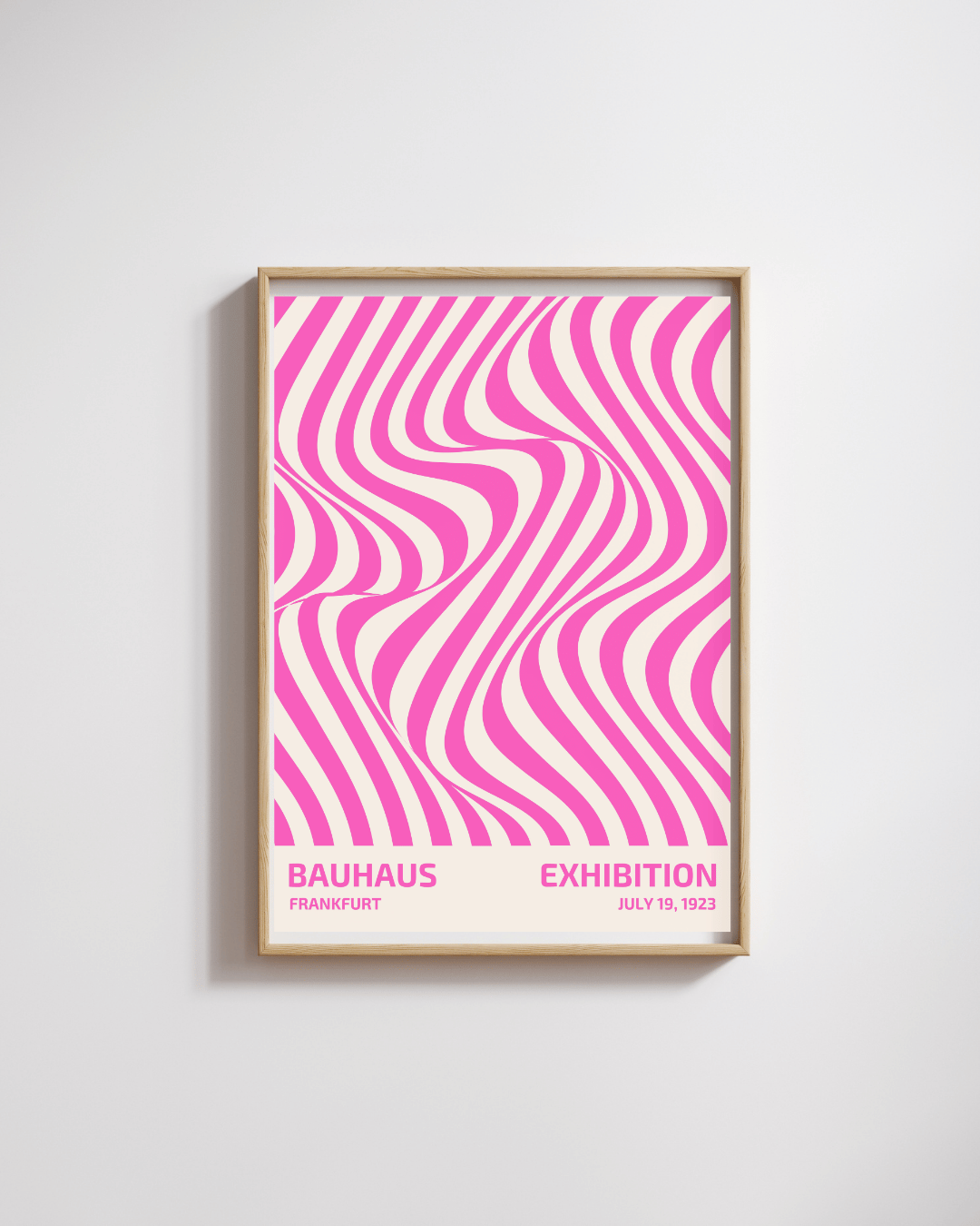 Bauhaus Plakat 17 - Bølgende Linjer i Pink