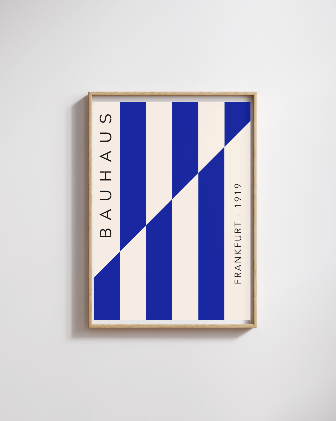 Bauhaus Plakat 10 - Grafiske Striber i Blå