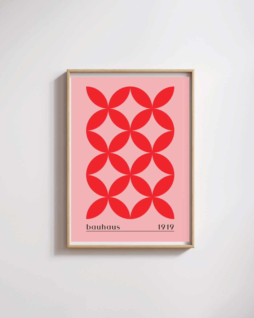 Bauhaus Plakat 7 - Geometriske Blomster i Rød