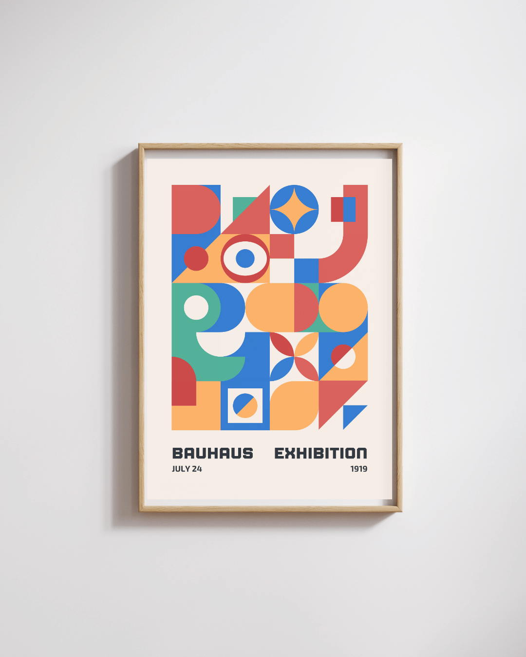 Bauhaus Plakat 20 - Farverig Geometrisk Komposition