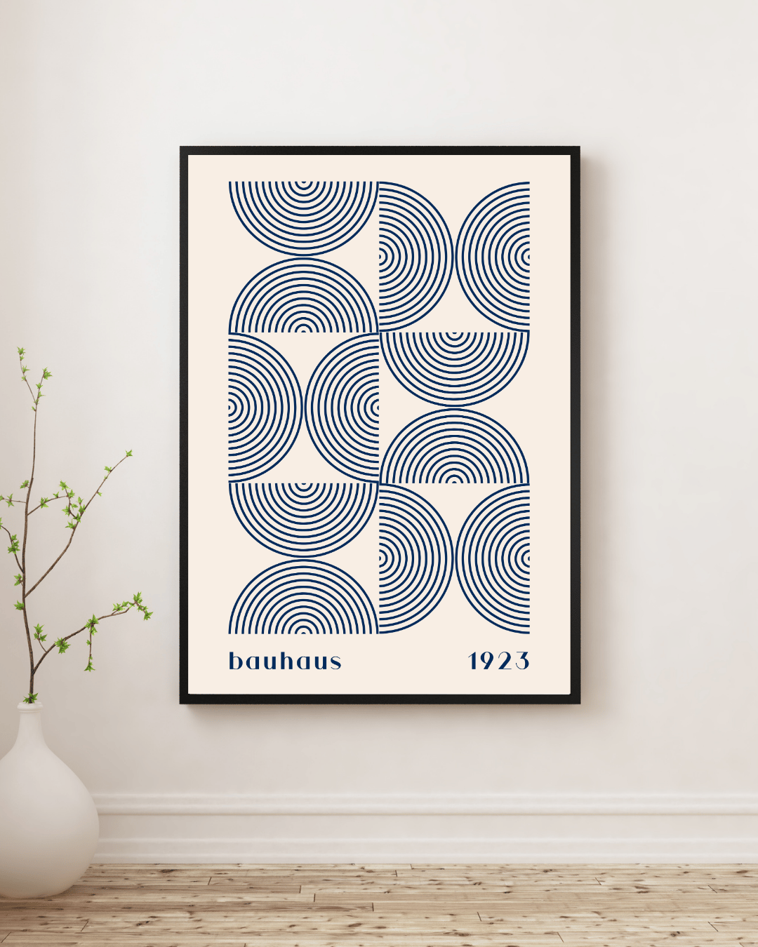 Bauhaus Plakat 39 – Blå Cirkulær Struktur som væggkunst - minimalistisk plakat i dansk bolig