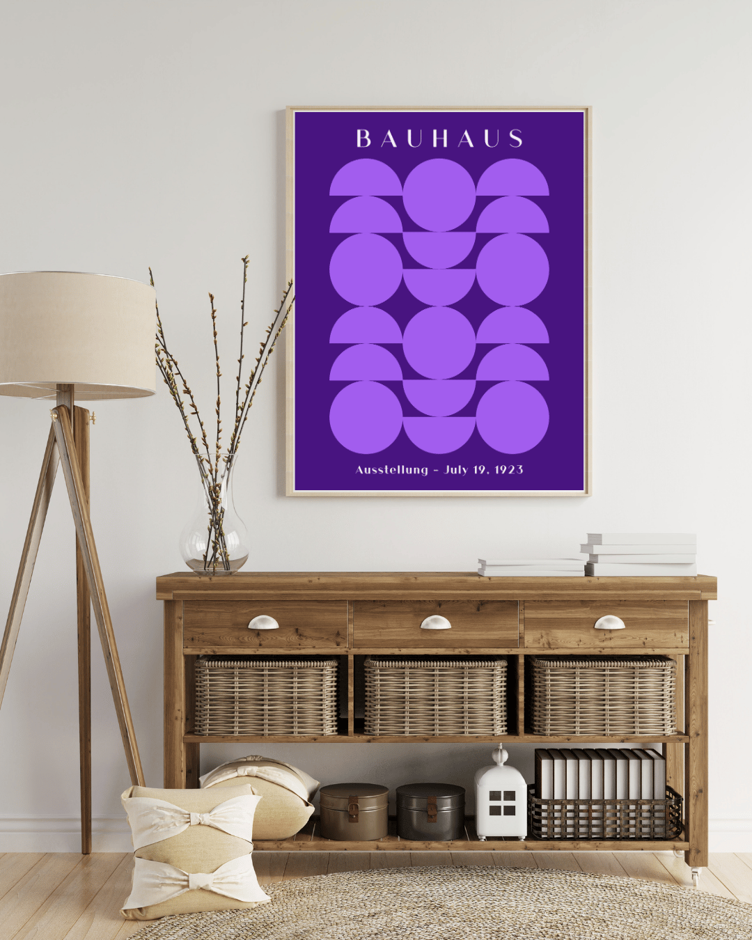 Bauhaus Plakat 18 - Geometrisk Harmoni i Lilla