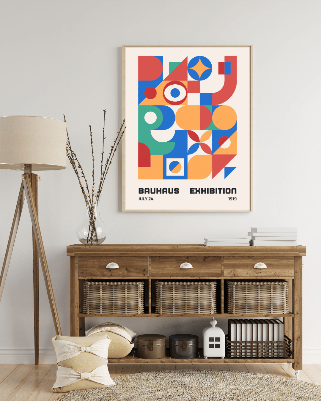 Bauhaus Plakat 20 - Farverig Geometrisk Komposition
