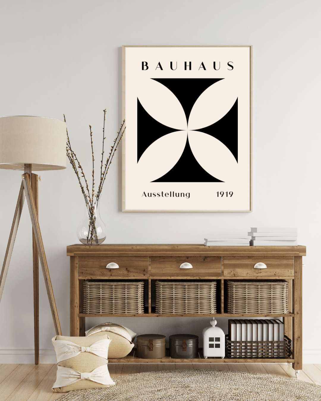 Bauhaus Plakat 28 – Symmetrisk Sort Hvid Balance