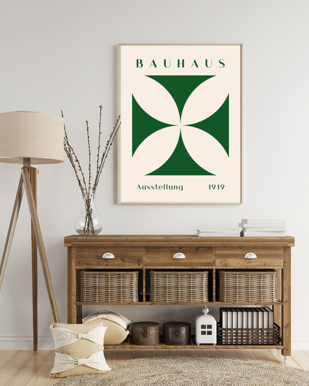 Bauhaus Plakat 29 – Grøn Symmetrisk Geometri