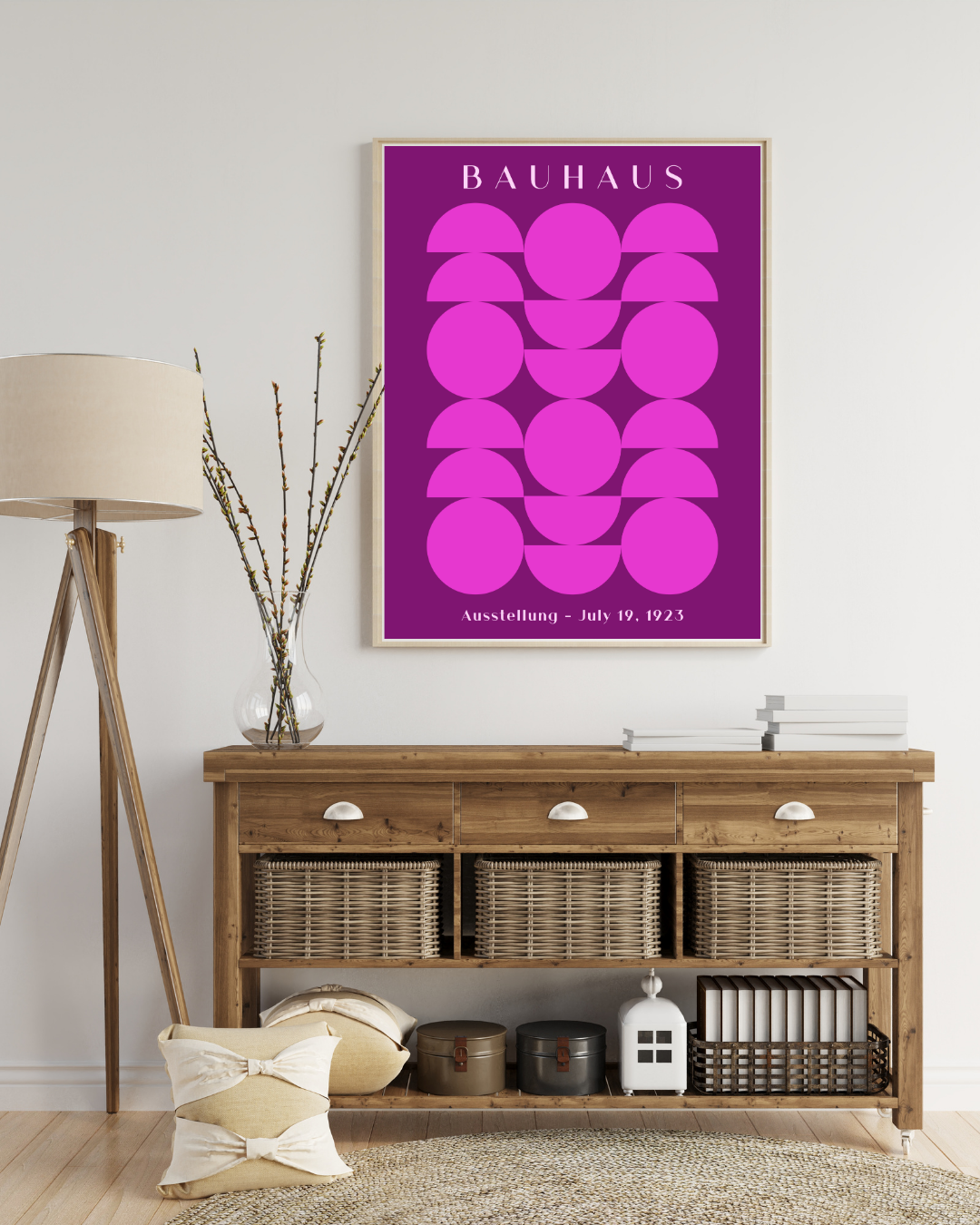 Bauhaus Plakat 4 - Grafiske Cirkler i Pink