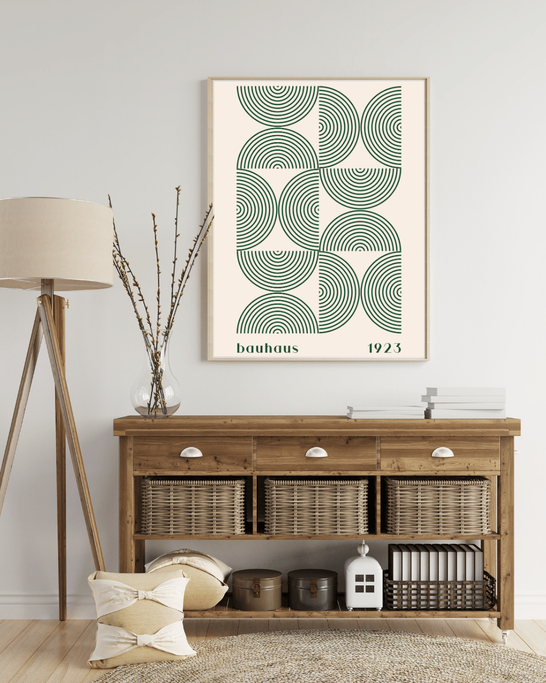 Bauhaus Plakat 27 – Grønne Cirkler i Rytmisk Mønster