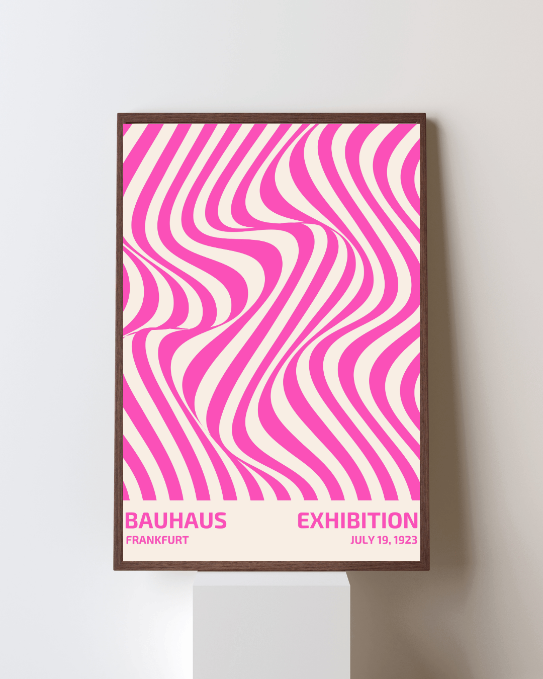 Bauhaus Plakat 17 - Bølgende Linjer i Pink
