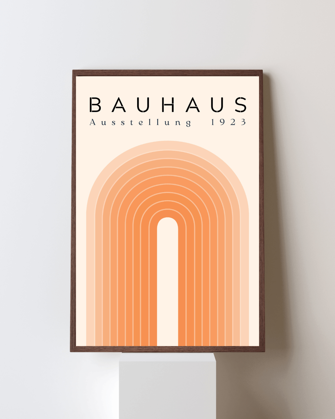 Bauhaus Plakat 9 - Bløde Buer i Orange Nuancer