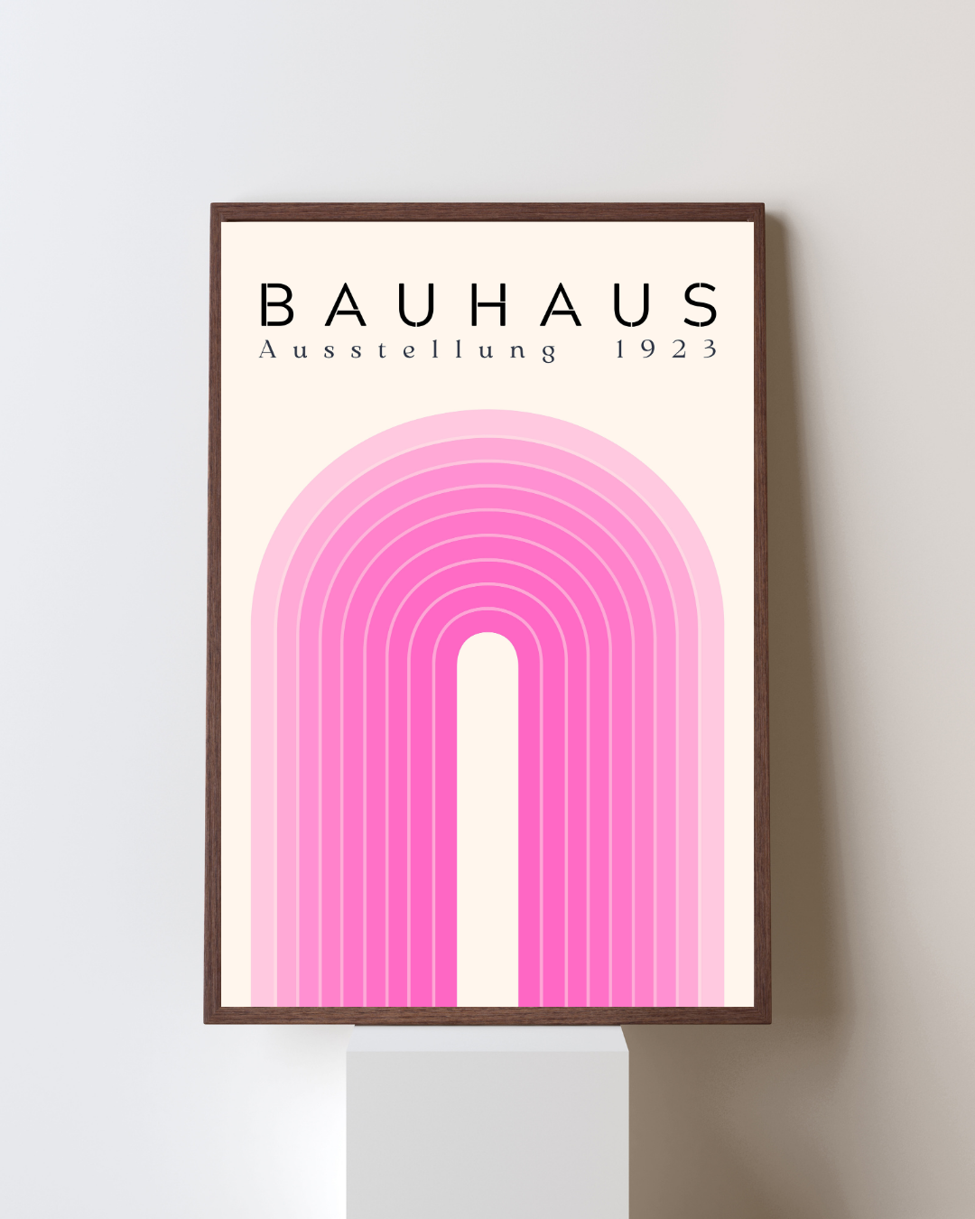 Bauhaus Plakat 2 - Bløde Buer i Rosa