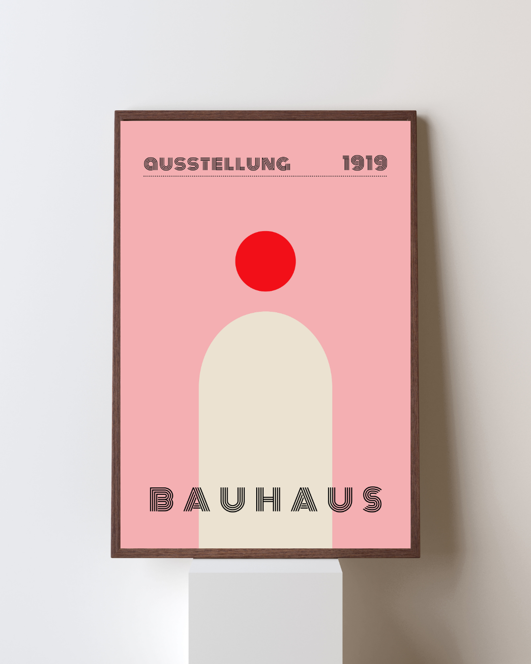 Bauhaus Plakat 8 - Minimalistisk Balance i Rosa