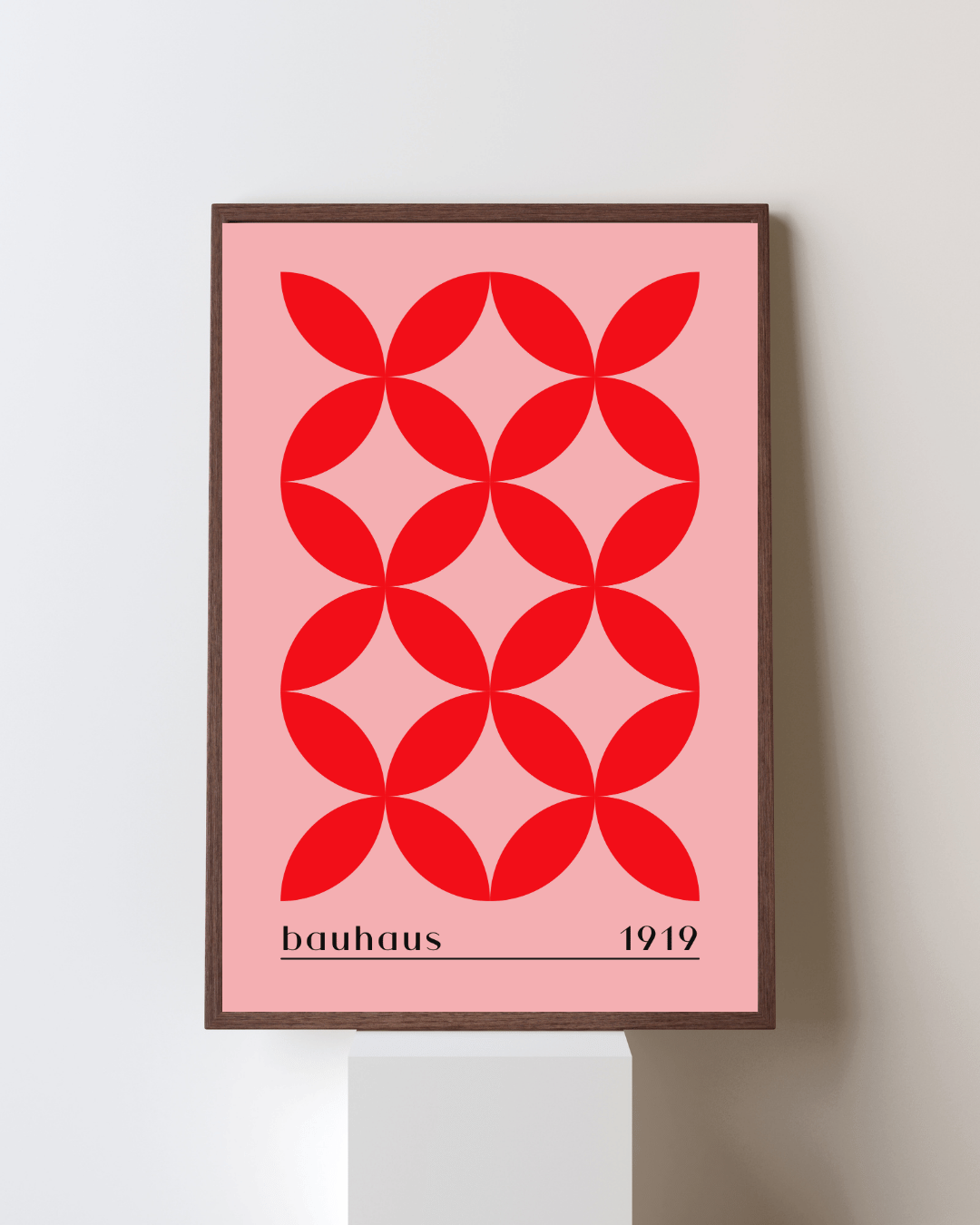 Bauhaus Plakat 7 - Geometriske Blomster i Rød
