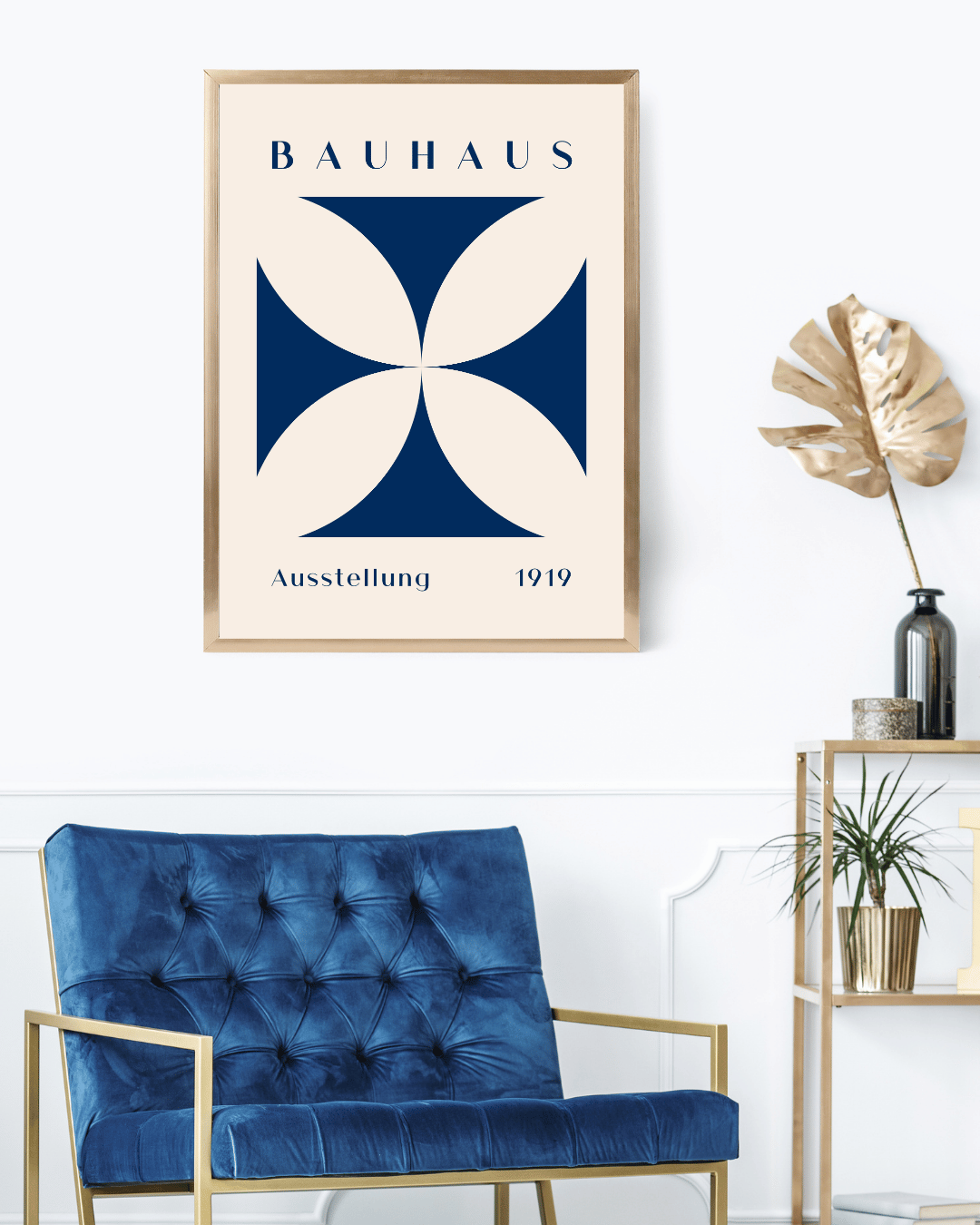 Bauhaus Plakat 30 – Blå Symmetrisk Geometri