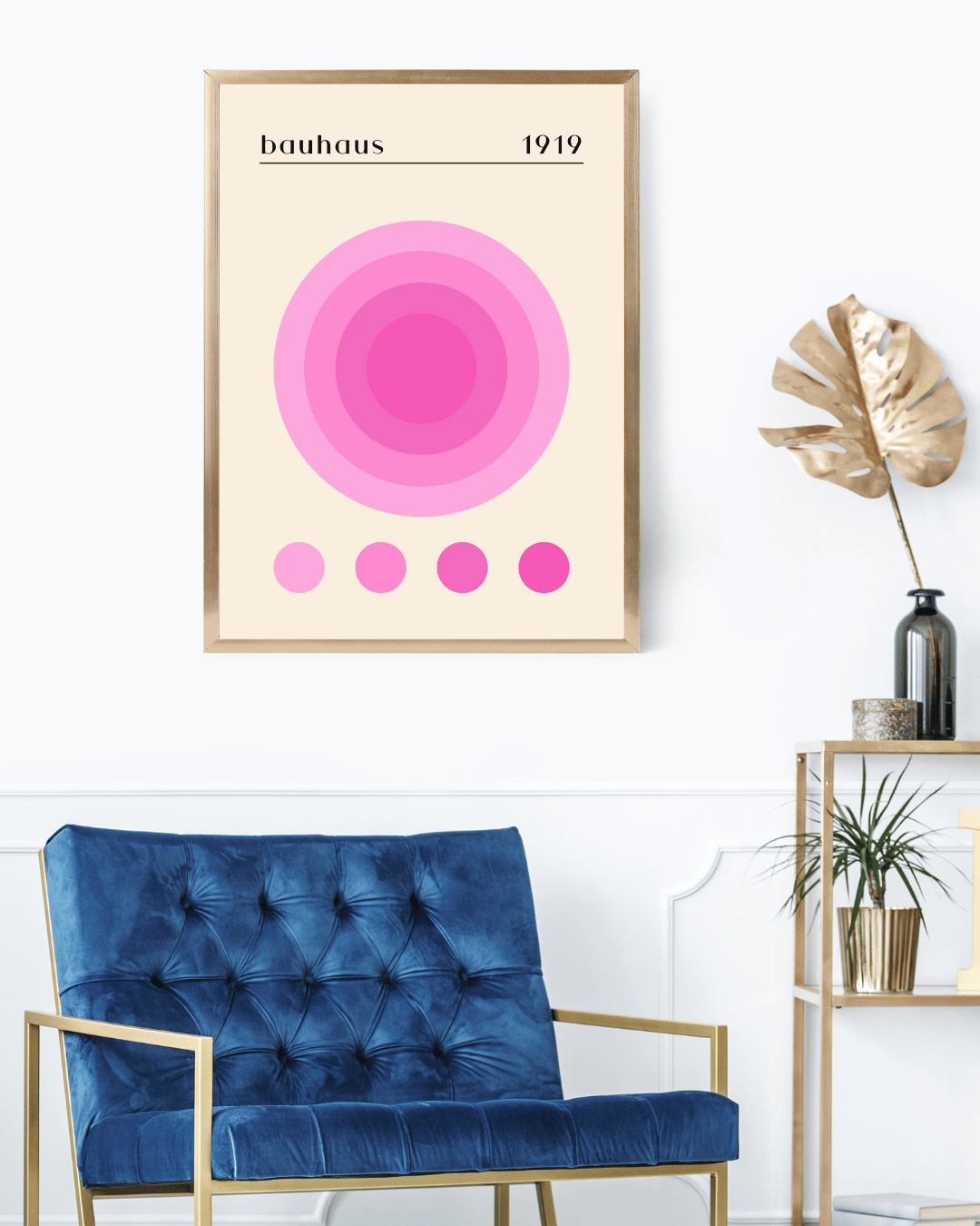 Bauhaus Plakat 38 – Rosa Cirkler i Harmonisk Balance
