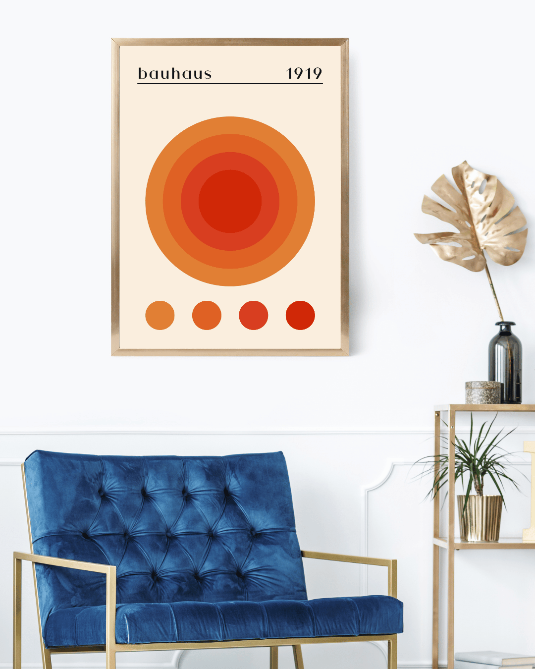 Bauhaus Plakat 16 - Koncentriske Cirkler i Varme Nuancer