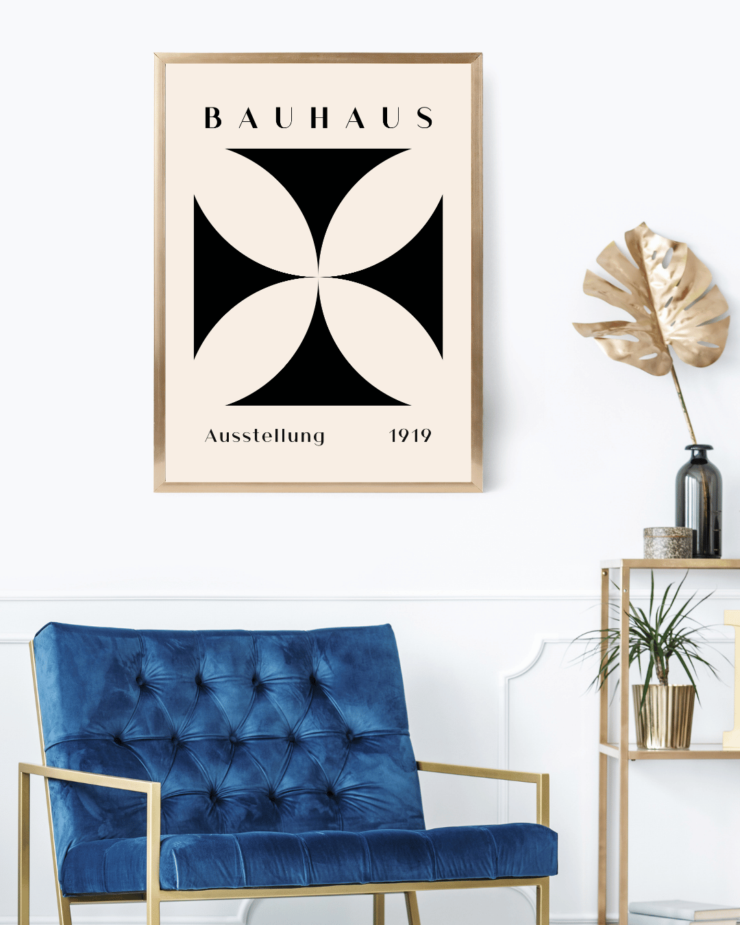 Bauhaus Plakat 28 – Symmetrisk Sort Hvid Balance