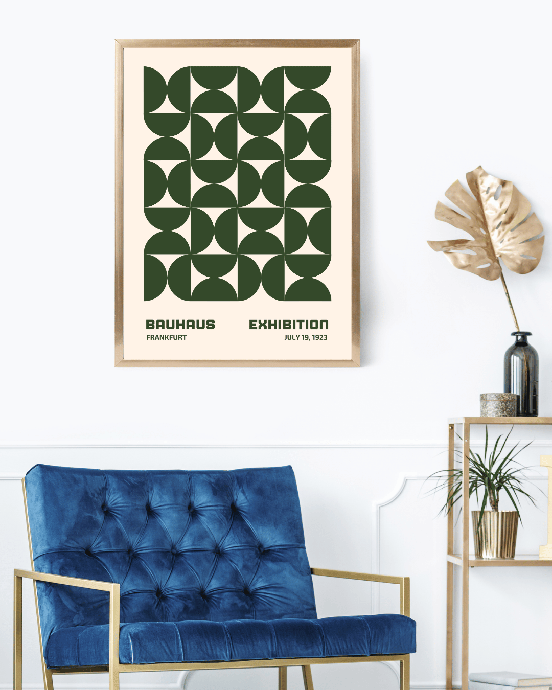 Bauhaus Plakat 13 - Modulære Former i Grøn