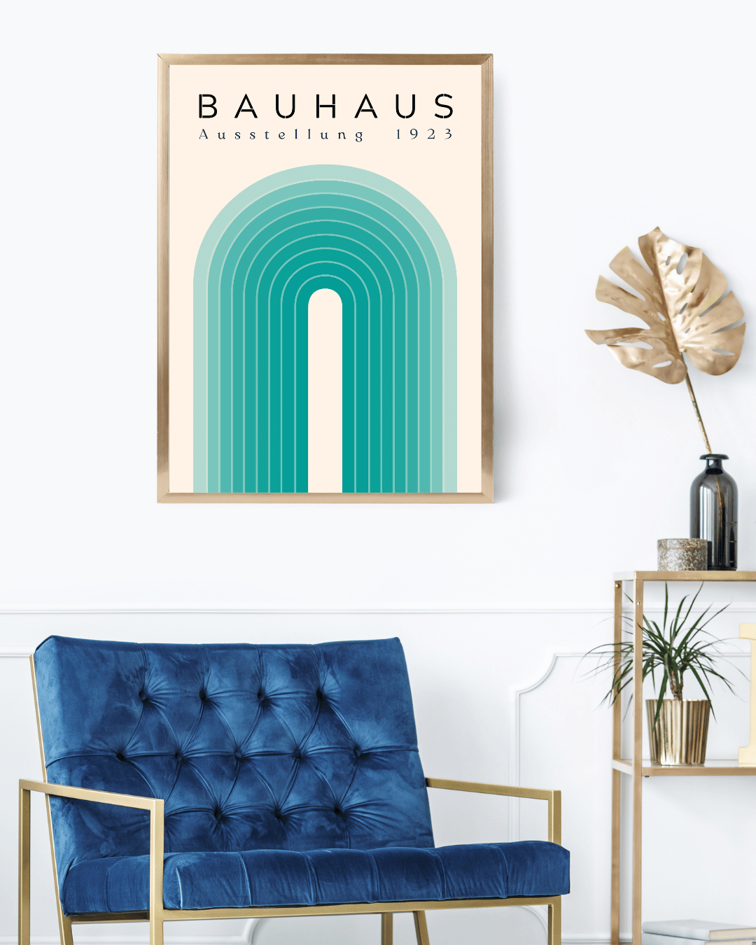 Bauhaus Plakat 15 - Bløde Buer i Grønne Nuancer