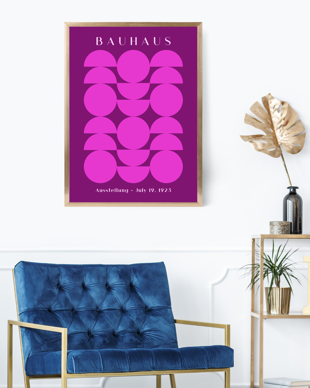 Bauhaus Plakat 4 - Grafiske Cirkler i Pink