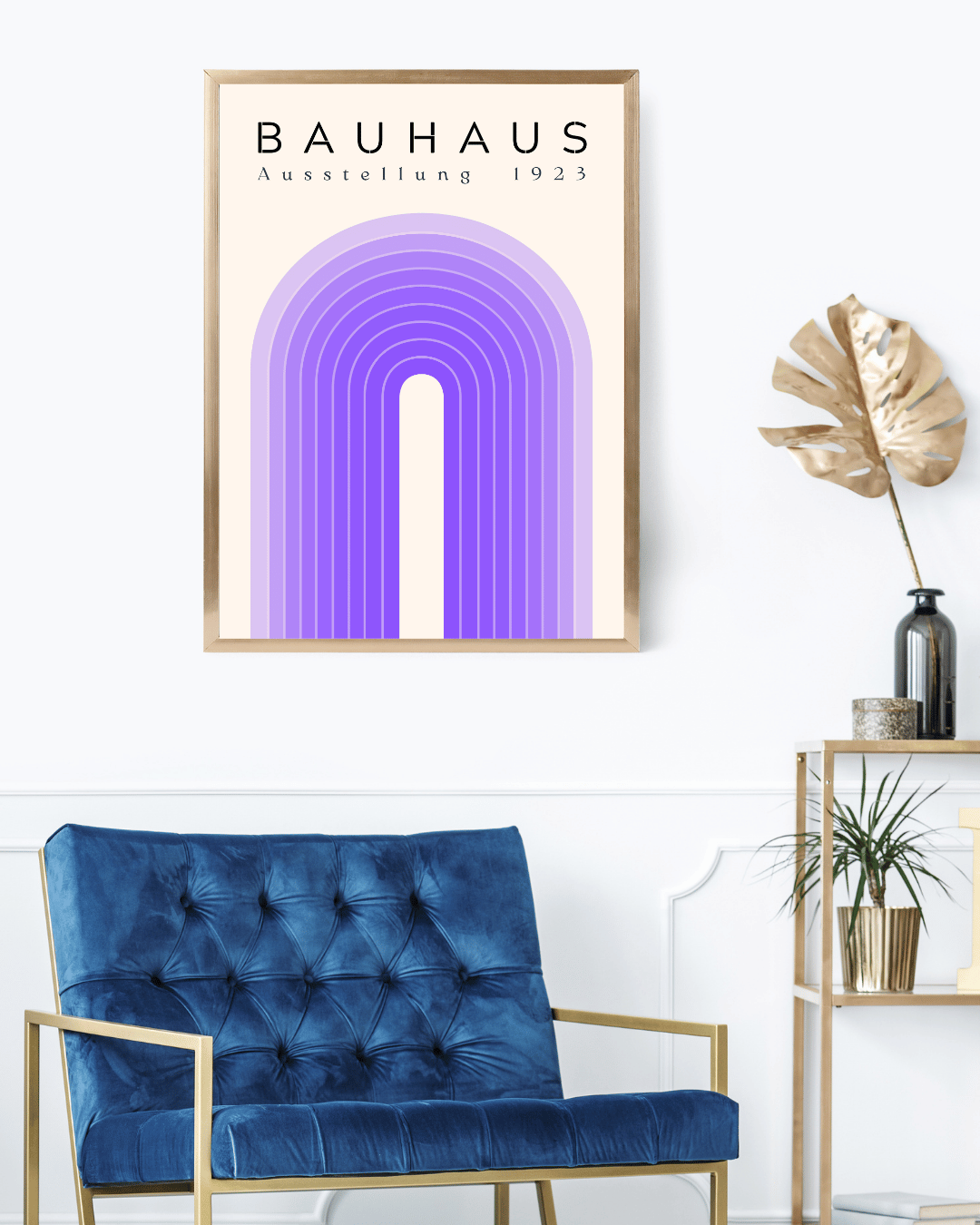 Bauhaus Plakat 23 – Blød Geometri i Lilla Nuancer