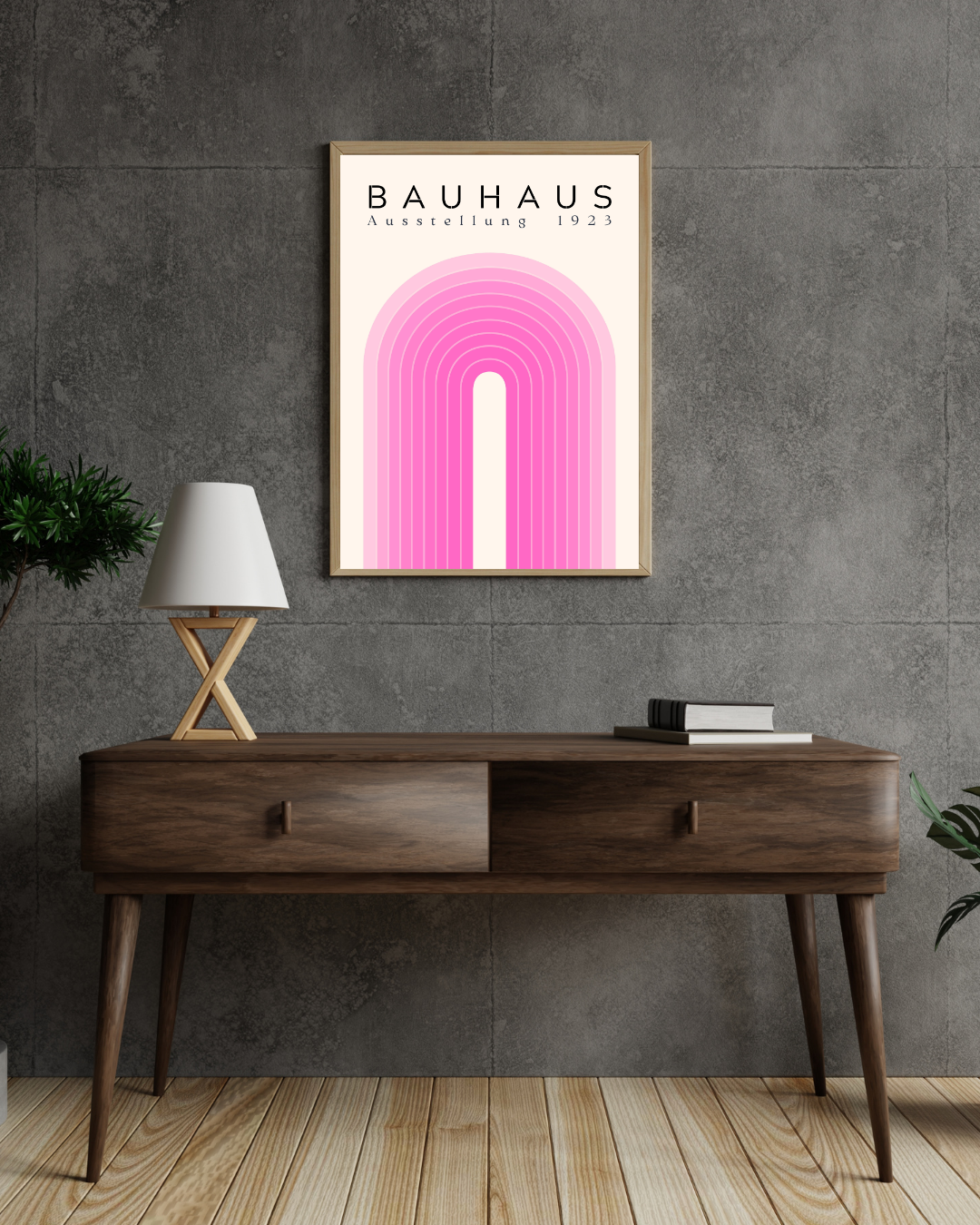 Bauhaus Plakat 2 - Bløde Buer i Rosa