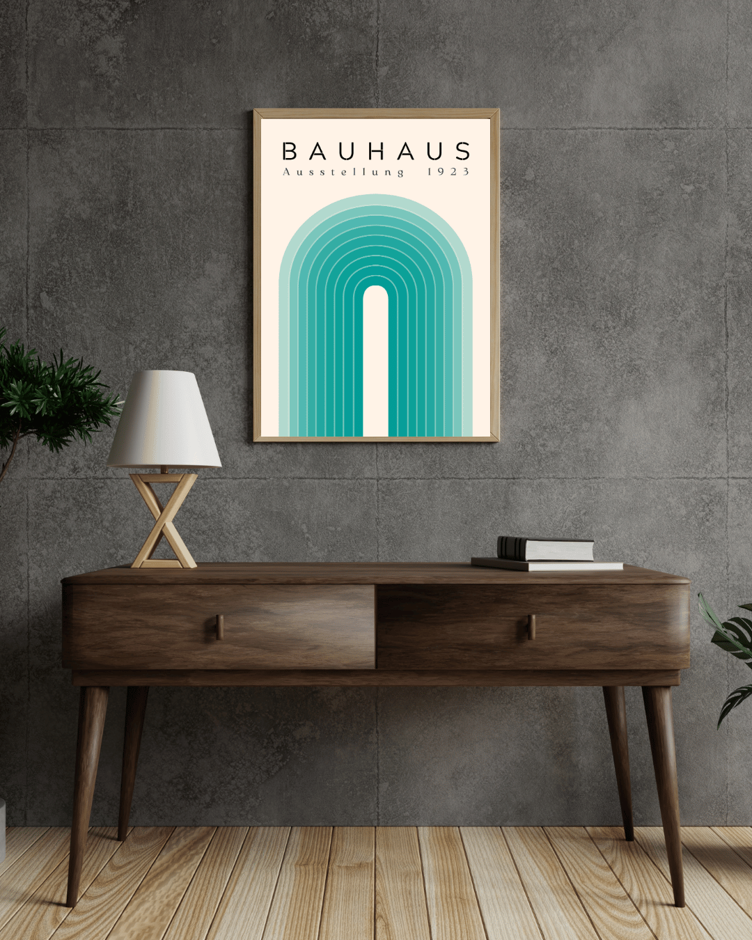 Bauhaus Plakat 15 - Bløde Buer i Grønne Nuancer