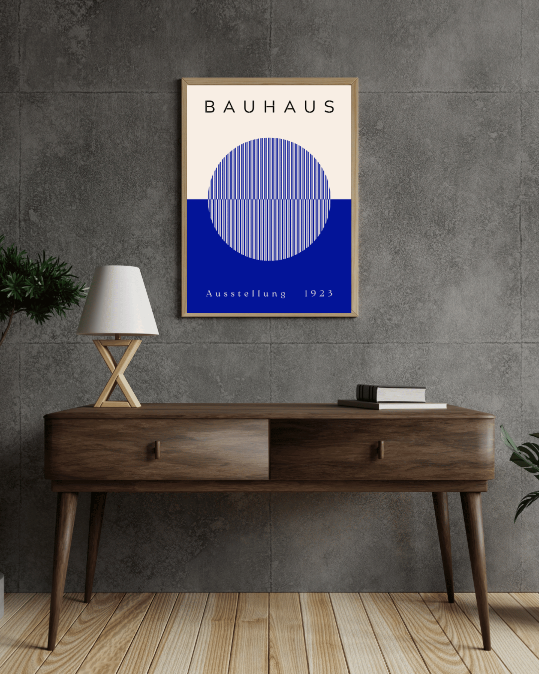 Bauhaus Plakat 11 - Grafisk Cirkel i Blå