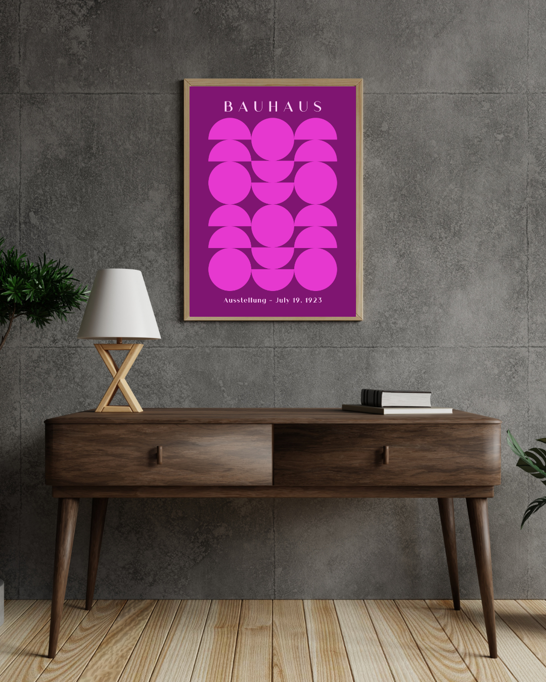 Bauhaus Plakat 4 - Grafiske Cirkler i Pink