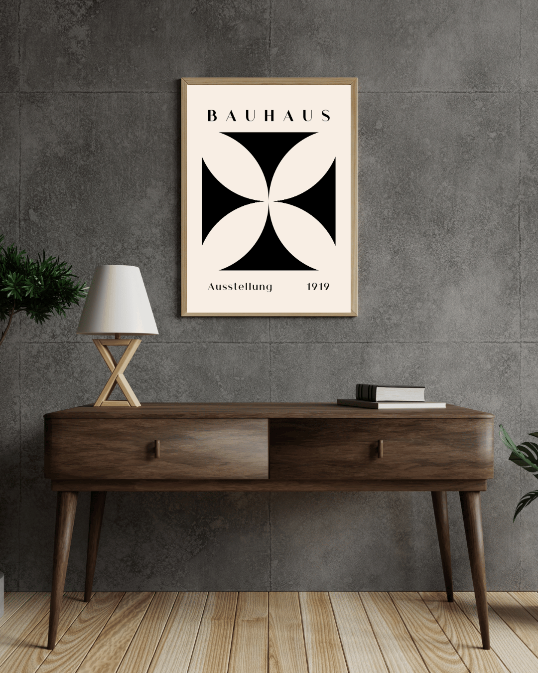 Bauhaus Plakat 28 – Symmetrisk Sort Hvid Balance