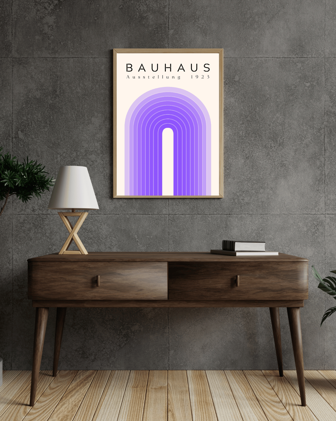 Bauhaus Plakat 23 – Blød Geometri i Lilla Nuancer